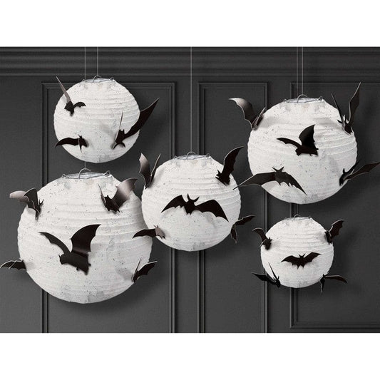 HALLOWEEN PAPER BAT PAPER LANTERNS (PACK OF 5)