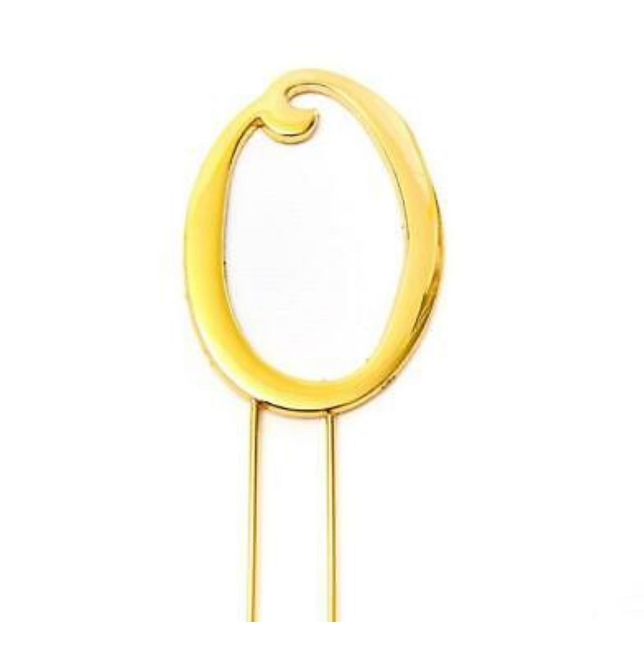 GOLD NUMBER 0 CAKE TOPPER