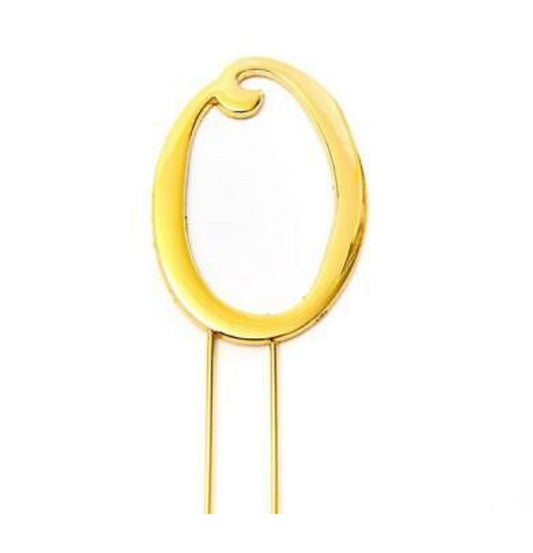 GOLD NUMBER 0 CAKE TOPPER
