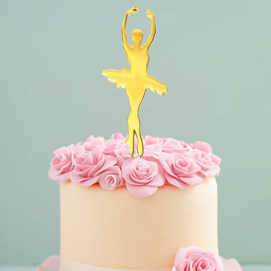 GOLD BALLERINA CAKE TOPPER