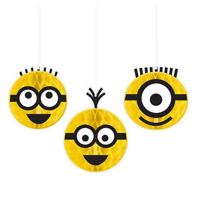 Despicable Me Honeycomb Decorations 3pk