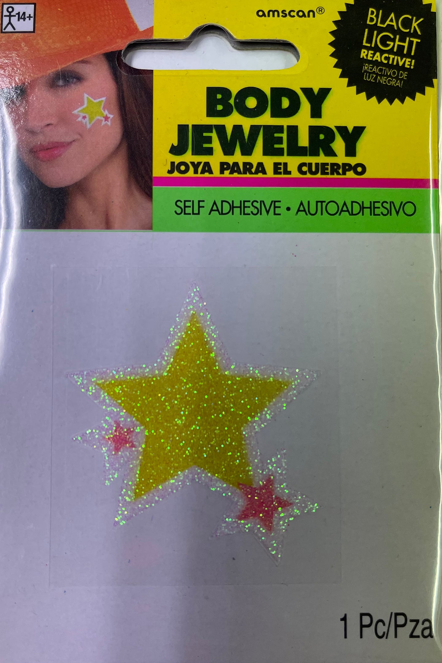 YELLOW & PINK STAR BODY JEWELRY