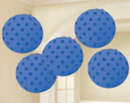 MINI PAPER PAPER LANTERNS 5PK - ROYAL BLUE