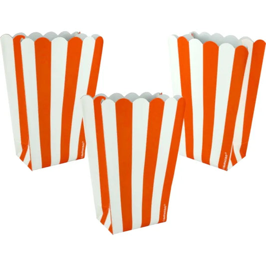 ORANGE STRIPE POPCORN BOXES (PACK OF 5)