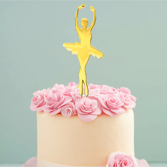GOLD BALLERINA CAKE TOPPER