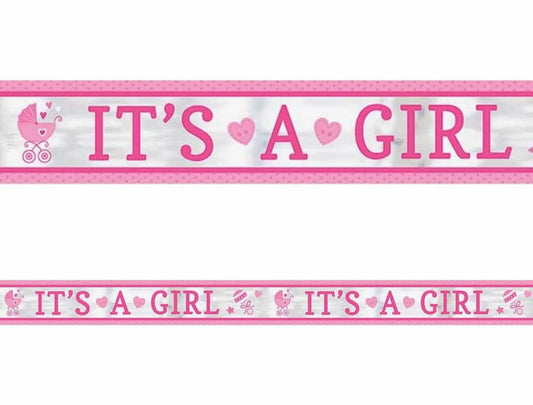 IT'S A GIRL BABY SHOWER FOIL BANNER