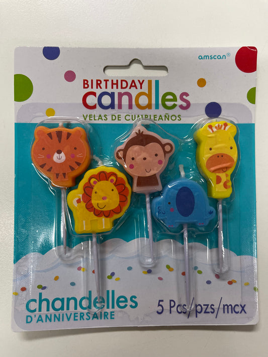 SAFARI TOOTHPICK CANDLES PK5
