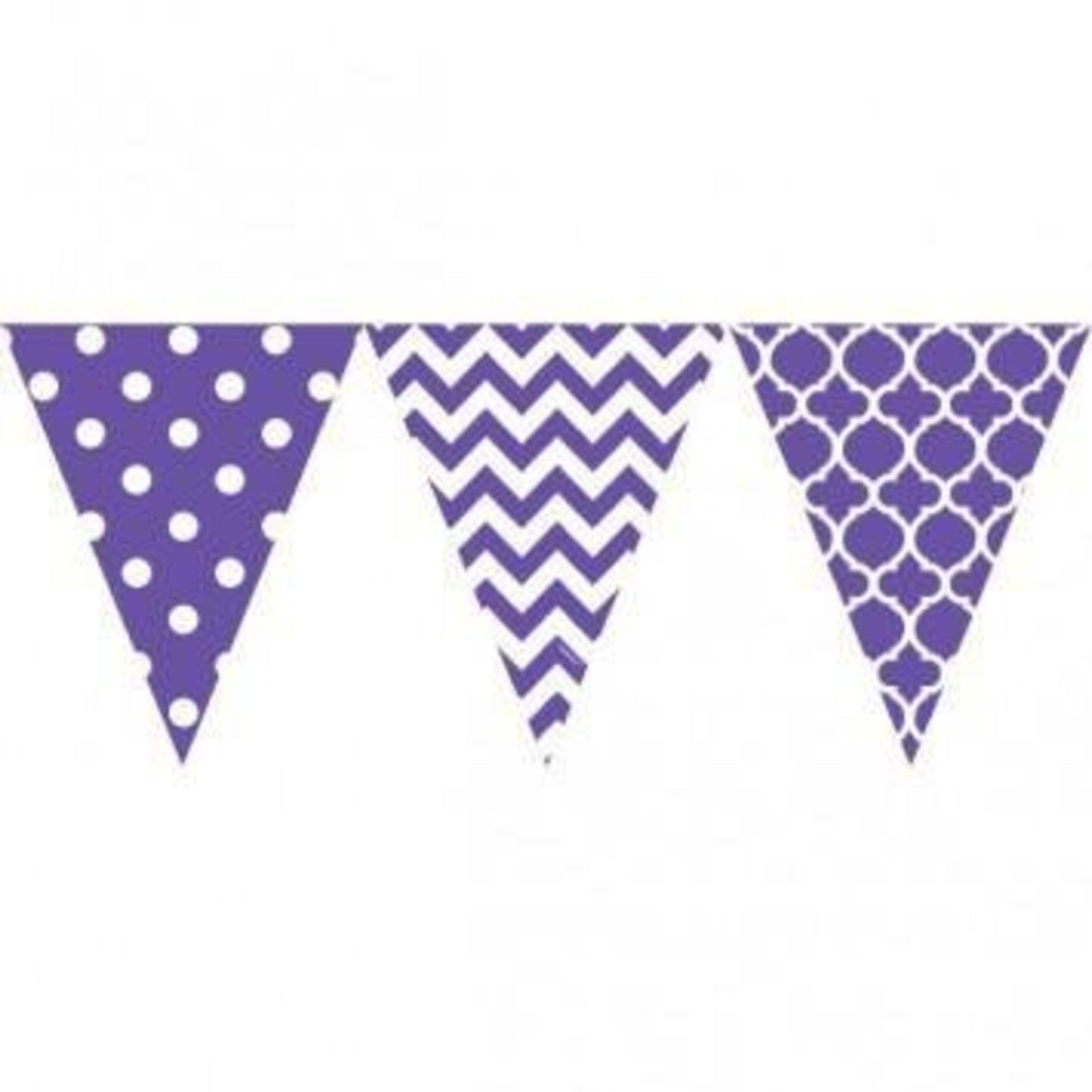 PURPLE & WHITE PENNANT BANNER