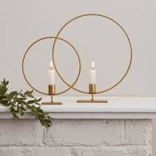 GOLD METAL CANDLE HOLDERS