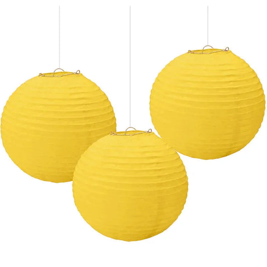 PAPER LANTERNS YELLOW (PACK OF 3)