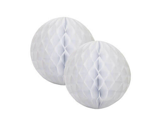 WHITE HONEYCOMB BALL 15CM (2 PACK)