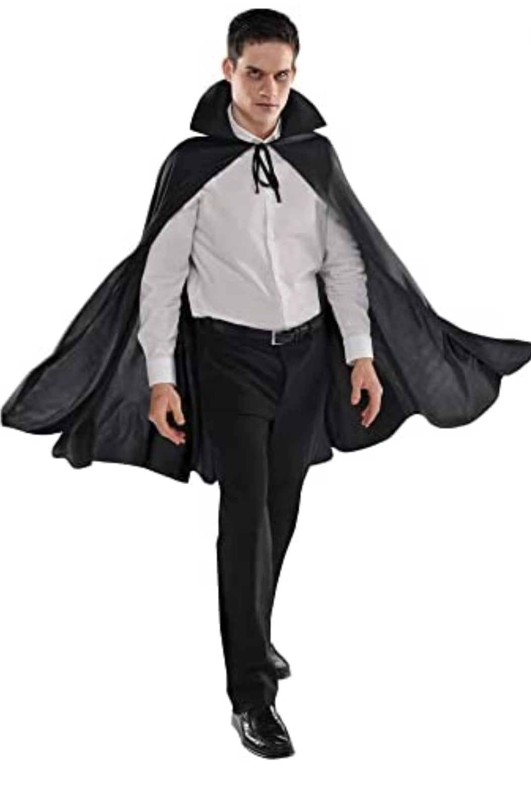 ADULT MID-LENGTH COLLARED BLACK CAPE