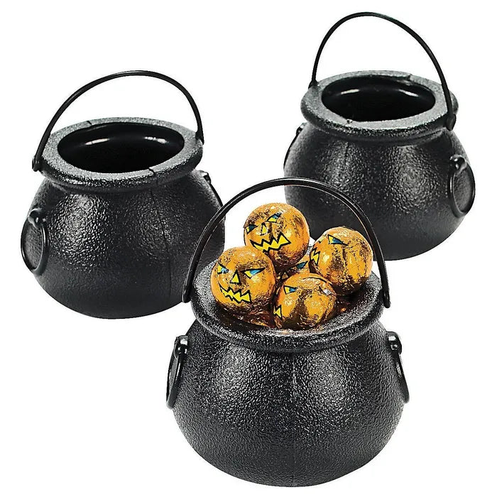 HALLOWEEN BLACK CAULDRON FAVOUR CONTAINERS