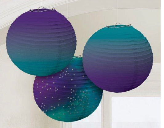 Ombré purple &  blue paper landerns