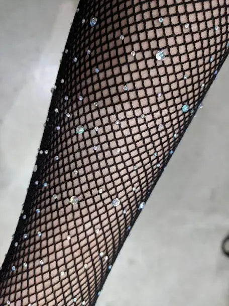 ADULTS RHINESTONE FISHNET STOCKINGS