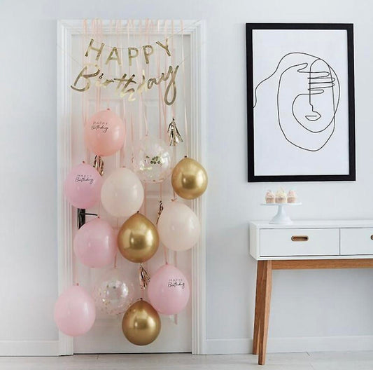 GOLD HAPPY BIRTHDAY BALLOON DOOR KIT