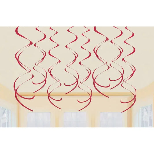 RED SWIRLS (PACK OF 12)