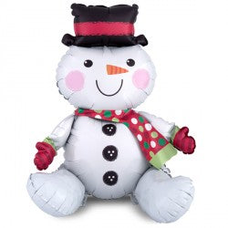 SITTING SNOWMAN FOIL BALLOON