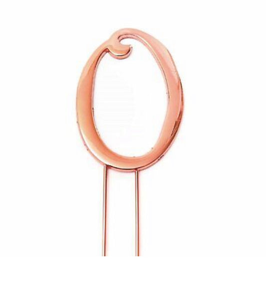 ROSE GOKD NUMBER 0 CAKE TOPPER