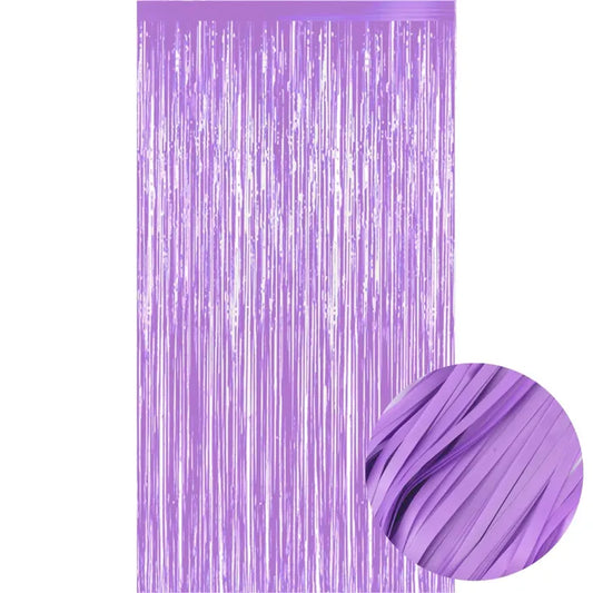 PURPLE PLASTIC BACKDROP CURTAIN 90CM X 200CM