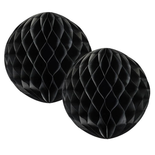 BLACK HONEYCOMB BALL - 2PK 15CM