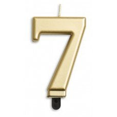 METALLIC GOLD NUMBER 7 CANDLE