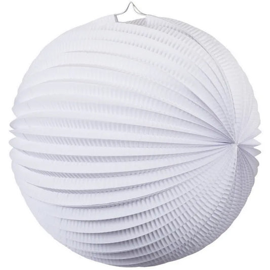 WHITE ACCORDION PAPER LANTERN 35CM