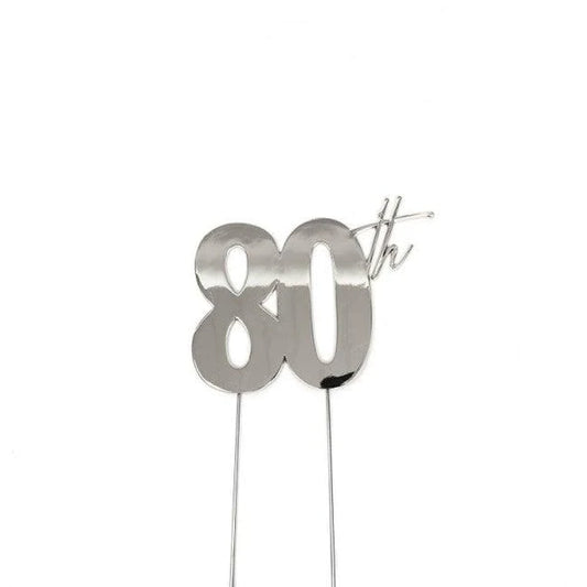 80TH SILVER CAKE TOPPER