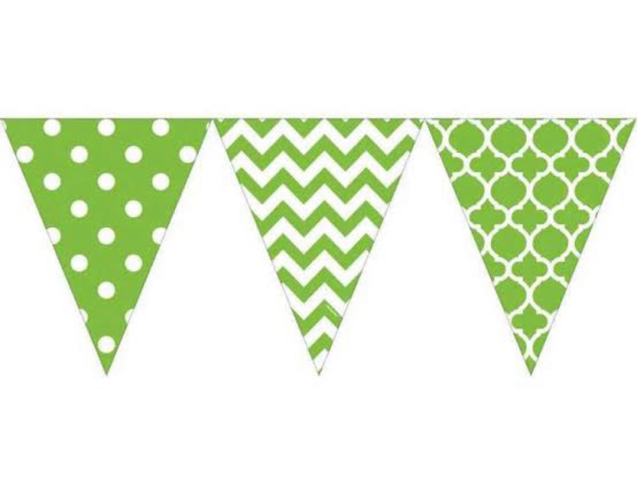 GREEN & WHITE PENNANT BANNER