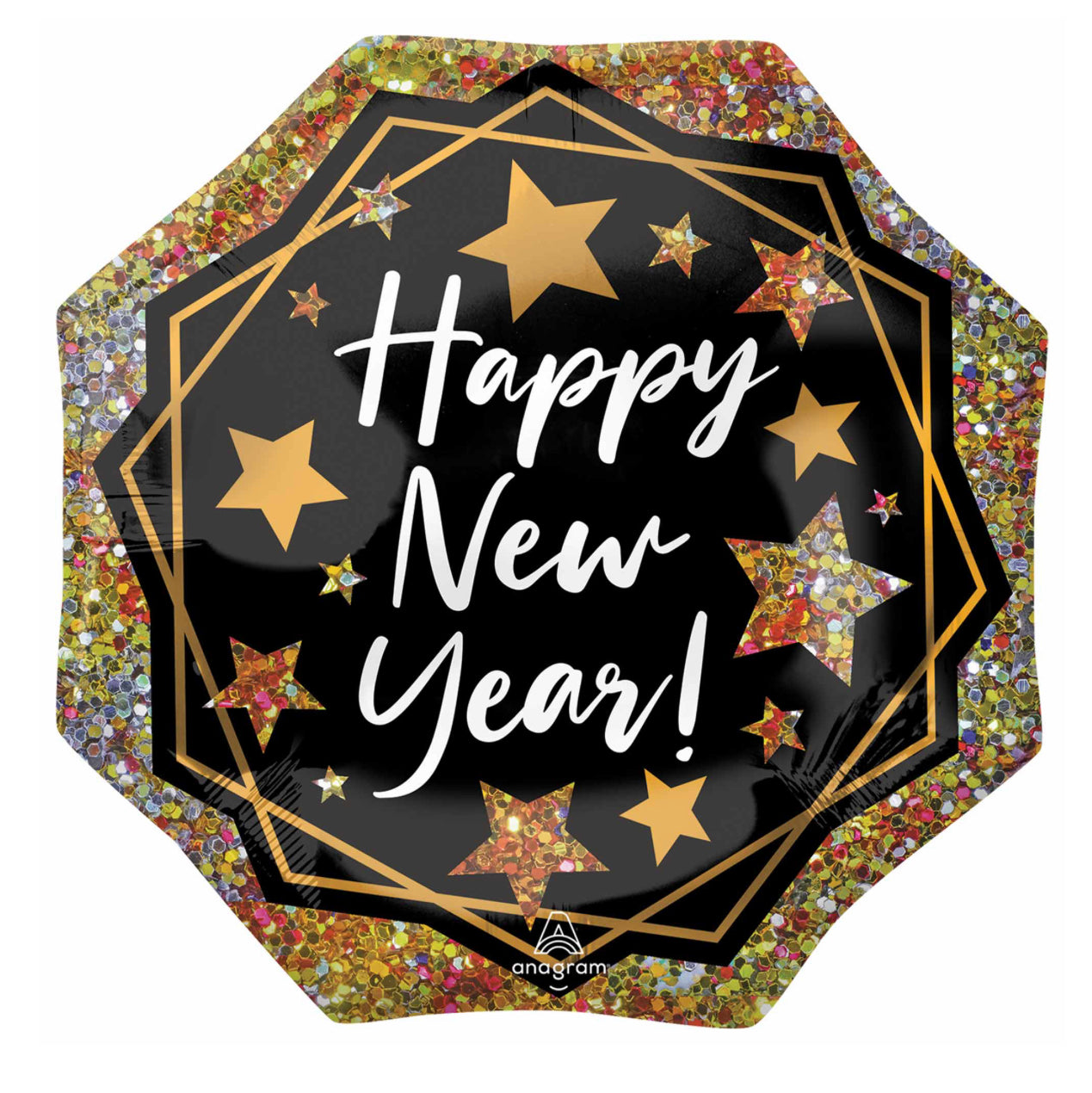 HAPPY NEW YEAR GOLD SPARKLE SUPERSHAPE