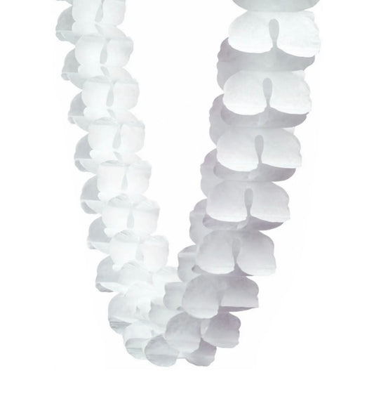 WHITE TISSUE PAPER HONEYCOMB GARLAND (4M)