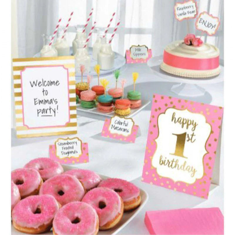 1ST BIRTHDAY PINK DECORATING KIT