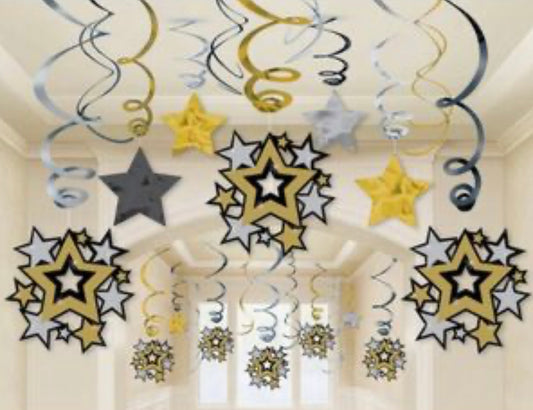 GLITZ & GLAM STAR SWIRLS 30 PIECES