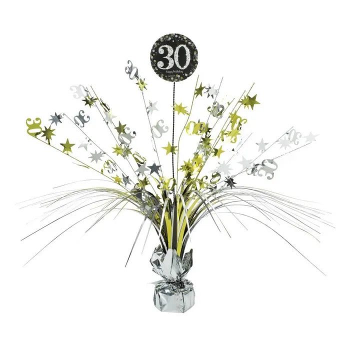 30TH BIRTHDAY FOIL SPRAY CENTREPIECE