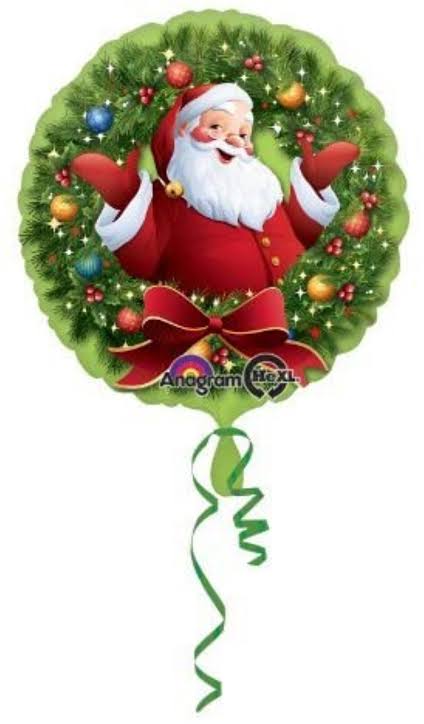 JOLLY SANTA IN WREATH FOIL