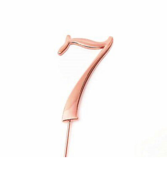 ROSE GOLD NUMBER 7 CAKE TOPPER