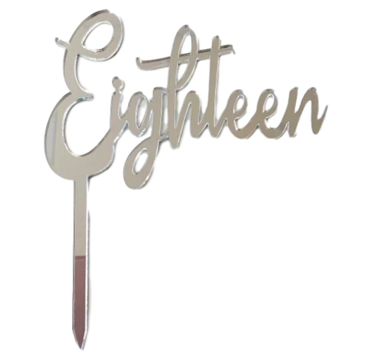 EIGHTEEN SILVER ACRYLIC TOPPER