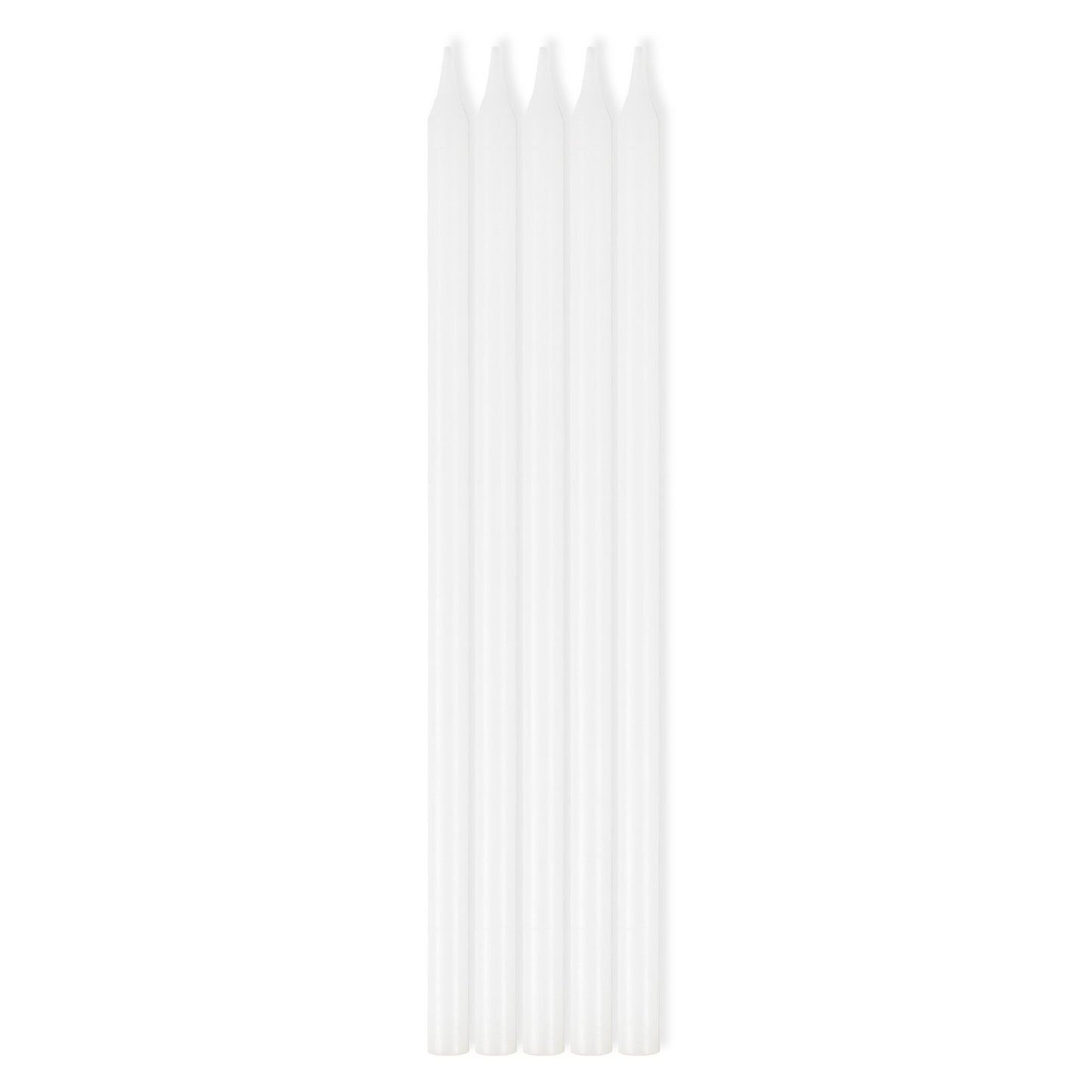 WHITE TAPERED BIRTHDAY CANDLES 13CM (PACK OF 12)