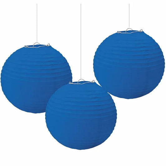 PAPER LANTERNS ROYAL BLUE (PACK OF 3)