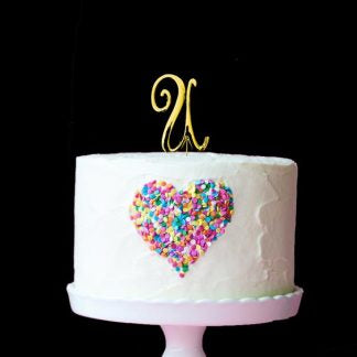 GOLD LETTER U CAKE TOPPER