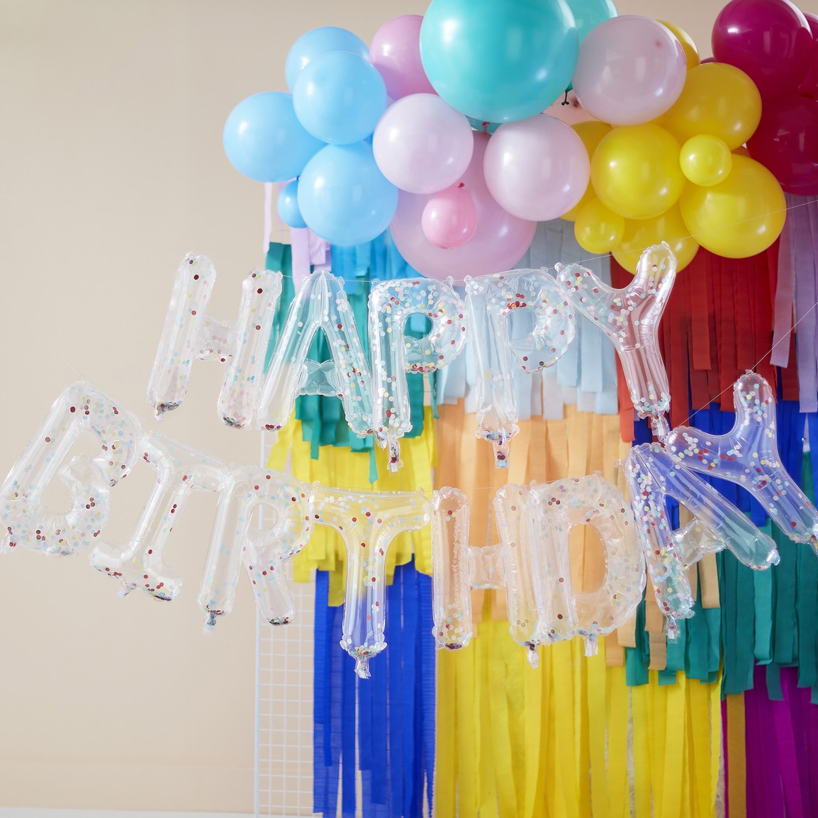 RAINBOW CONFETTI HAPPY BIRTHDAY BUNTING