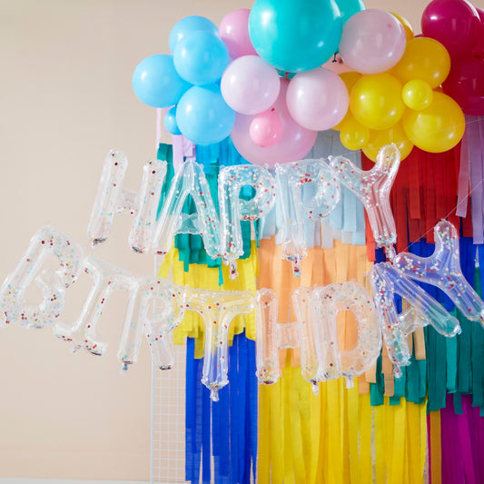 RAINBOW CONFETTI HAPPY BIRTHDAY BUNTING