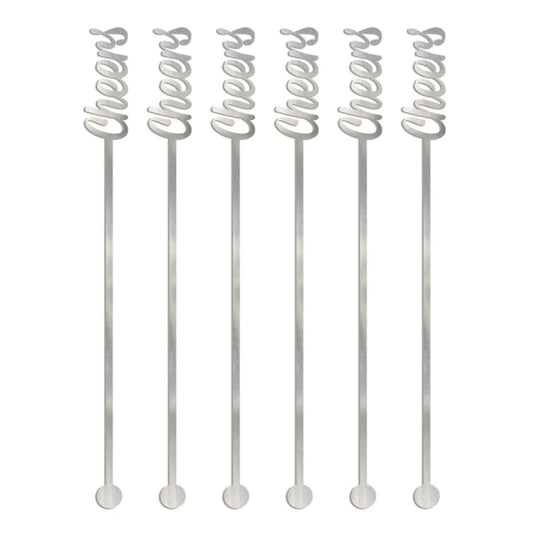 SILVER CHEERS DRINK STIRRERS (PK12)