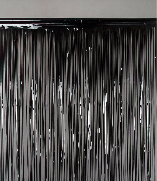 METALLIC DOOR CURTAIN - BLACK