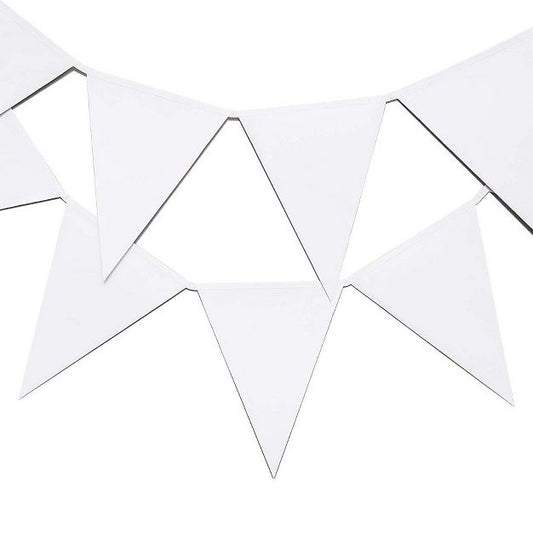 WHITE PENNANT BANNER